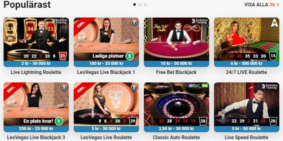 Unik bonus för dig som gillar livecasino
