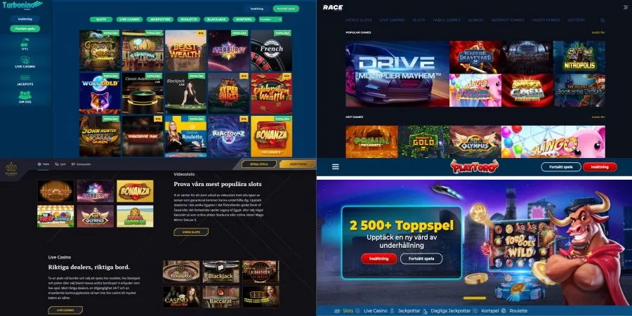 Fyra nya casinon utan registrering