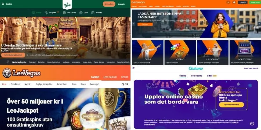 Sveriges 4 största och bästa nätcasinon 2021