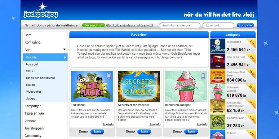 Jackpotjoy casino recension