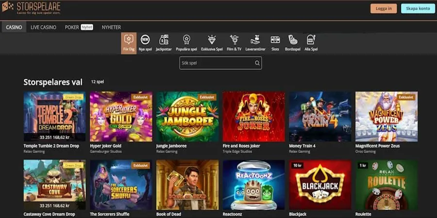Storspelare casino recension