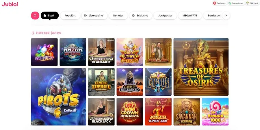 Jubla Casino– en ny svensk spelsajt med fokus på snabbhet och enkelhet
