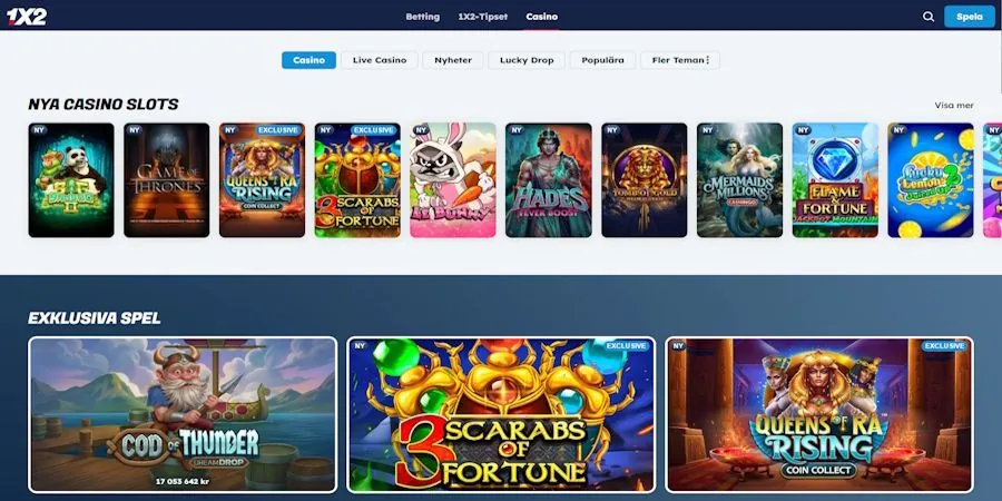 1x2 Casino – ett svenskt nätcasino med fokus på spelglädje och snabbhet